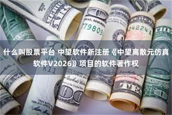什么叫股票平台 中望软件新注册《中望离散元仿真软件V2026》项目的软件著作权